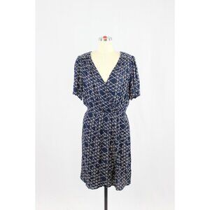 NWT VELVET BY GRAHAM & SPENCER Adelle Navy Beaded Viscose Wrap Dress, Size XS